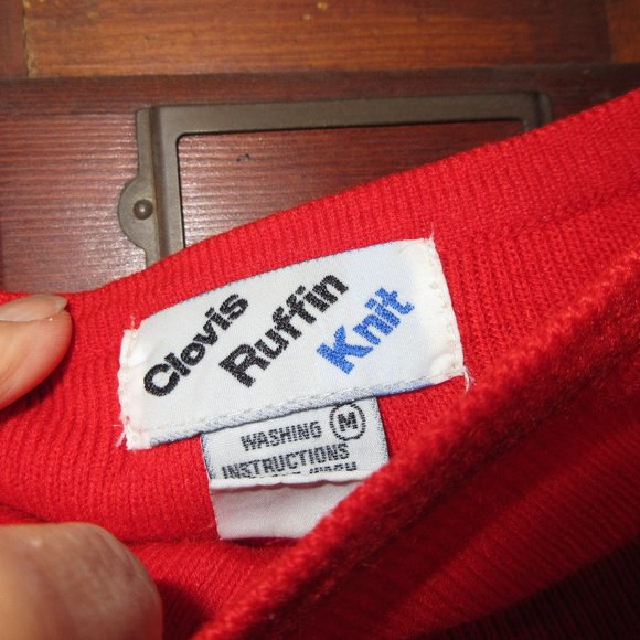 Medium Red Long Sleeve Sweater CLOVIS RUFFIN KNIT - Picture 2 of 4